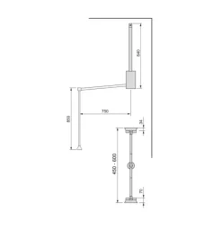 Appendiabiti per armadio acciaio nero, 45-60 cm