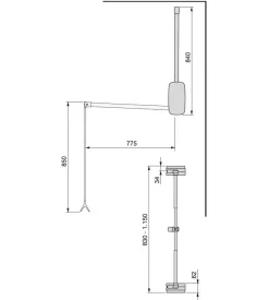 Appendiabiti saliscendi acciaio cromato, 830-1150 mm
