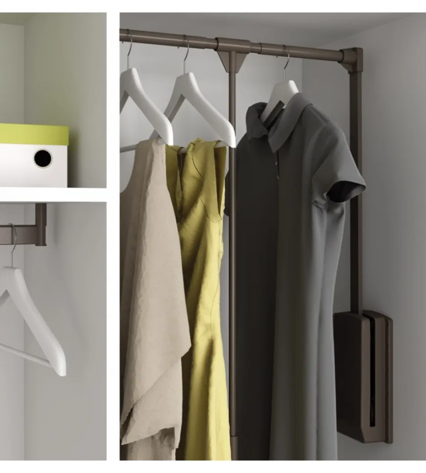 Appendiabiti saliscendi regolabile 60-83 cm moka, emuca