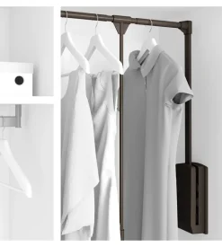 Appendiabiti saliscendi regolabile 60-83 cm moka, emuca