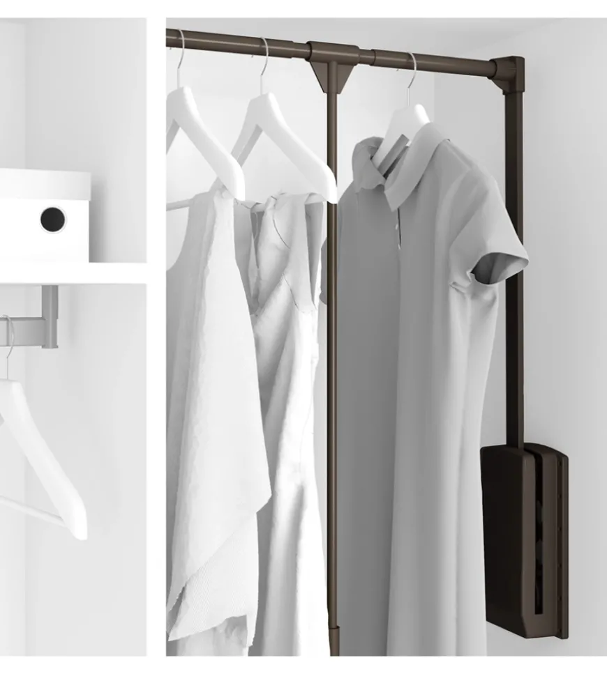 Appendiabiti saliscendi regolabile 60-83 cm moka, emuca