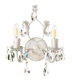 Applique 2 luci "teresa" avorio, e14