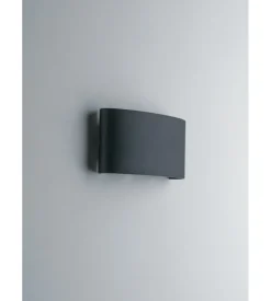 Applique a led "beetle" in alluminio nero, 17x8x4 cm