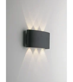 Applique a led "beetle" in alluminio nero, 17x8x4 cm