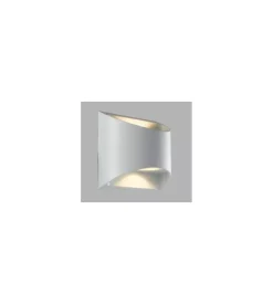 Applique a led "veyron" in alluminio goffrato bianco, 12,3x13x6,9 cm