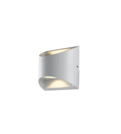 Applique a led "veyron" in alluminio goffrato bianco, 12,3x13x6,9 cm
