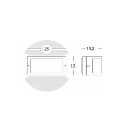 Applique aperta in alluminio per esterno - colore grigio.