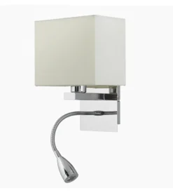 Applique "bed" led in metallo e tessuto, e14