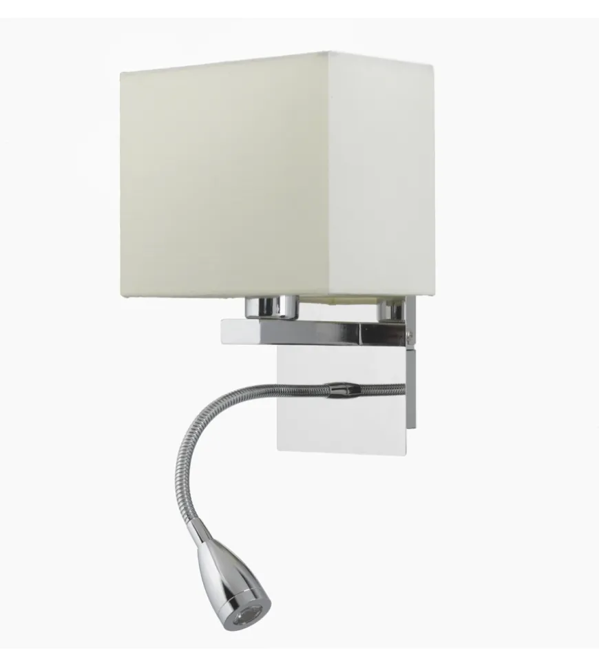 Applique "bed" led in metallo e tessuto, e14