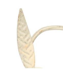 Applique floreale in metallo color avorio, e14