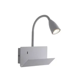 Applique "gulp" metallo bianco con attacco usb, 8w