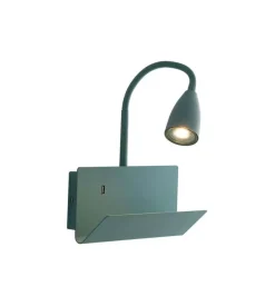 Applique "gulp" metallo verde con attacco usb, 8w