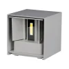 Applique led da esterno quadrata a doppio fascio luminoso vtac grigio 3000k