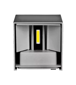 Applique led da esterno quadrata a doppio fascio luminoso vtac grigio 3000k