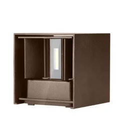 Applique led da esterno quadrata a doppio fascio luminoso vtac marrone 3000k