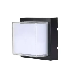 Applique led da esterno quadrata scoperta vtac nero 4000k 12w