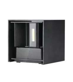 Applique led da esterno quadrata a doppio fascio luminoso vtac nero 3000k