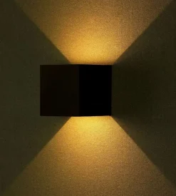 Applique led da esterno quadrata a doppio fascio luminoso vtac nero 3000k