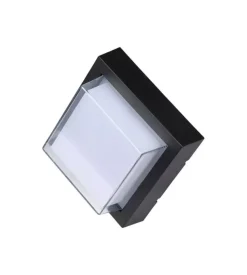 Applique led da esterno quadrata scoperta vtac nero 3000k 7w