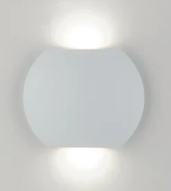 Applique led "miura" in alluminio goffrato bianco 2x3w, 520 lm