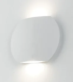 Applique led "miura" in alluminio goffrato bianco 2x3w, 520 lm