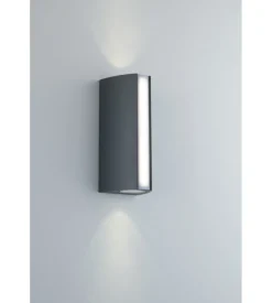 Applique led "ray" in alluminio nero, 890lm