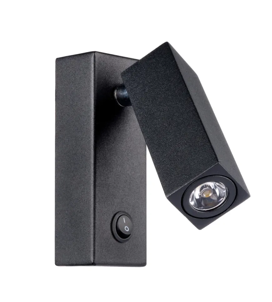 Applique led "spy" in metallo nero, 4000k