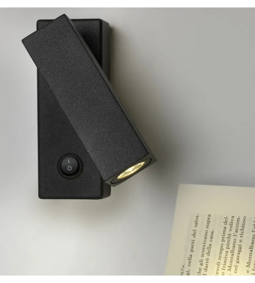 Applique led "spy" in metallo nero, 4000k