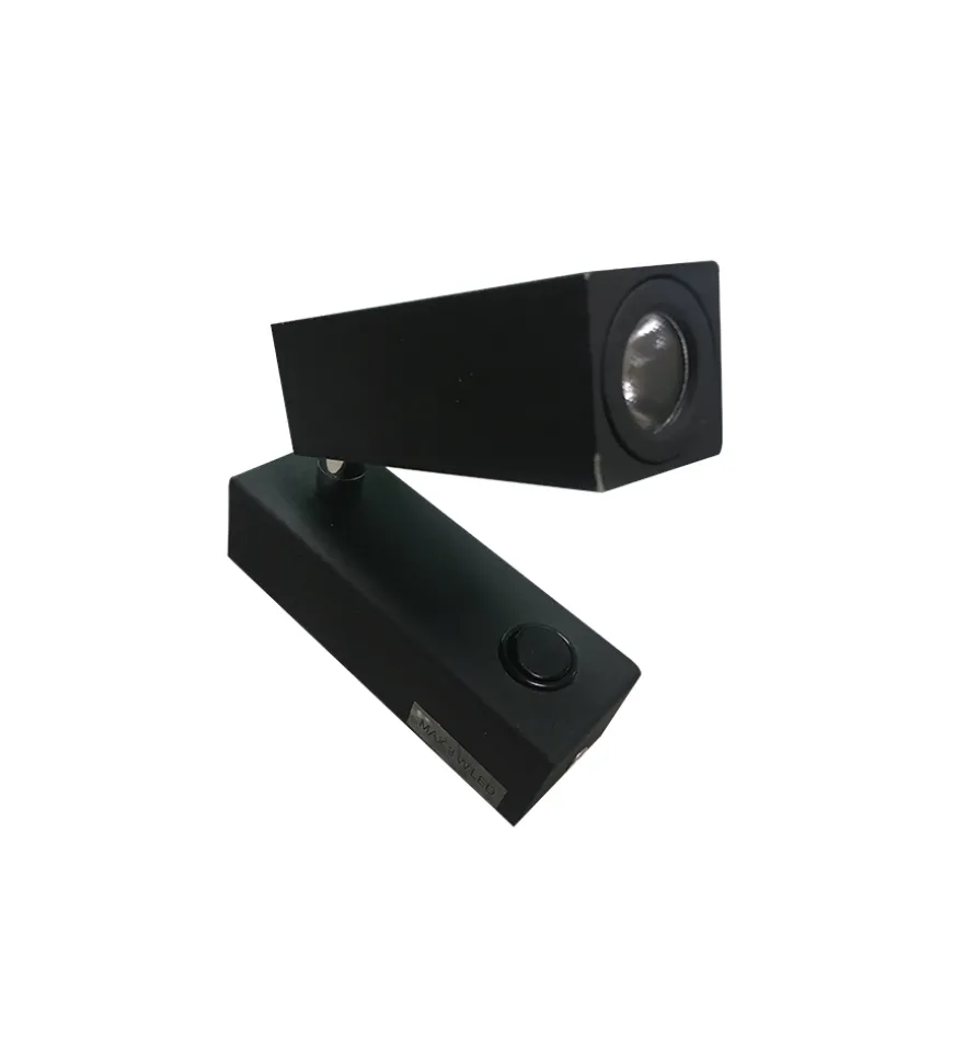 Applique led "spy" in metallo nero, 4000k