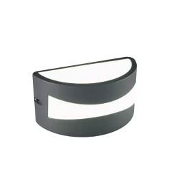 Applique led "tibet" grigia 10w, bianco naturale