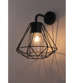 Applique "mandala" in metallo nero con diffusore in vetro, ø29,5x36 cm