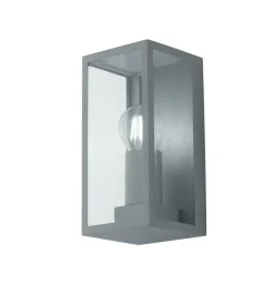 Applique "mondrian" in metallo argento, 11x11x23 cm