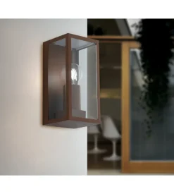 Applique "mondrian" in metallo bronzo, 11x11x23 cm