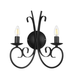 Applique "pompei" in metallo nero, e14