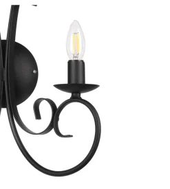 Applique "pompei" in metallo nero, e14