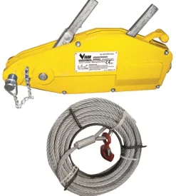 Argano manuale e fune vigor 20 m 3200 kg