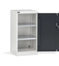 Armadietto con ante a battente fami "perfom" in lamiera grigio e antracite 51,2x55,5x100 cm