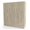 Armadio 4 ante 2 cassetti quercia 178x51,4x191,5 cm
