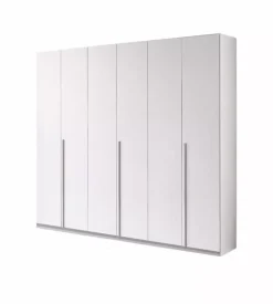 Armadio 6 ante "giotto" bianco graffiato 258x54x240 cm