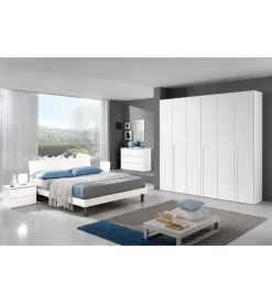 Armadio 6 ante "giotto" bianco graffiato 258x54x240 cm