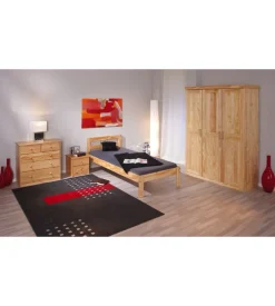 Armadio 3 ante in legno massello, 140x55x190 cm