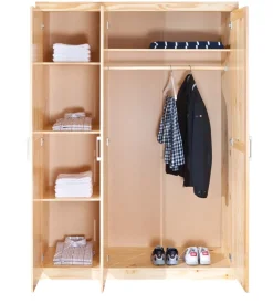 Armadio 3 ante in legno massello, 140x55x190 cm