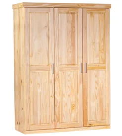 Armadio 3 ante in legno massello, 140x55x190 cm