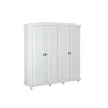 Armadio 4 ante in pino massello bianco, 182x59,5x197,5 cm