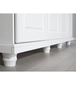 Armadio 4 ante in pino massello bianco, 182x59,5x197,5 cm