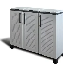 Armadio 3 ante per raccolta differenziata artplast in polipropilene grigio 102x37x90 cm