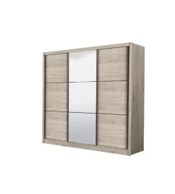 Armadio 3 ante scorrevoli "madrid" con specchio 242x60x215 cm