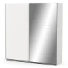 Armadio 2 ante scorrevoli "ghost" con specchio bianco 194,4x59,9x203 cm