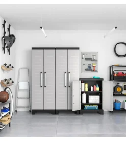 Armadio basso in resina keter "detroit" grigio, 65x45x97 cm