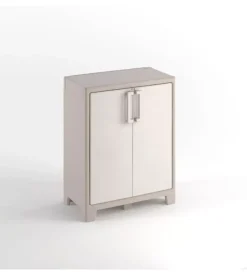 Armadio basso keter "gulliver" in polipropilene sabbia 80x44x100 cm
